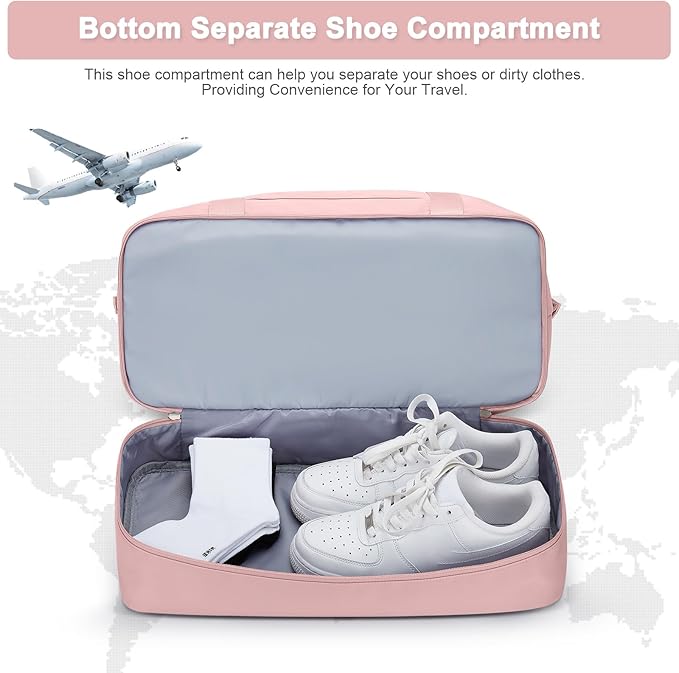 Travel Duffel Bag,Sports Tote Gym Bag,Shoulder Weekender Overnight Bag for Women