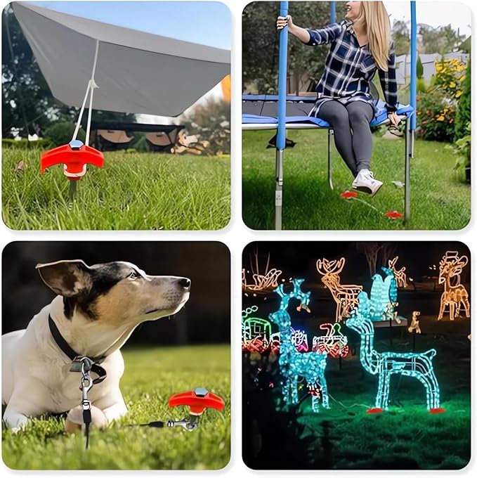 8 Pack 8"" Screw in Tent Stakes, New Screw in Tent Stakes Heavy Duty,Ground Anchors Screw in, Metal Threaded Tent Spikes, Outdoor Camping Tent Pegs Camping Stakes (8PCS)