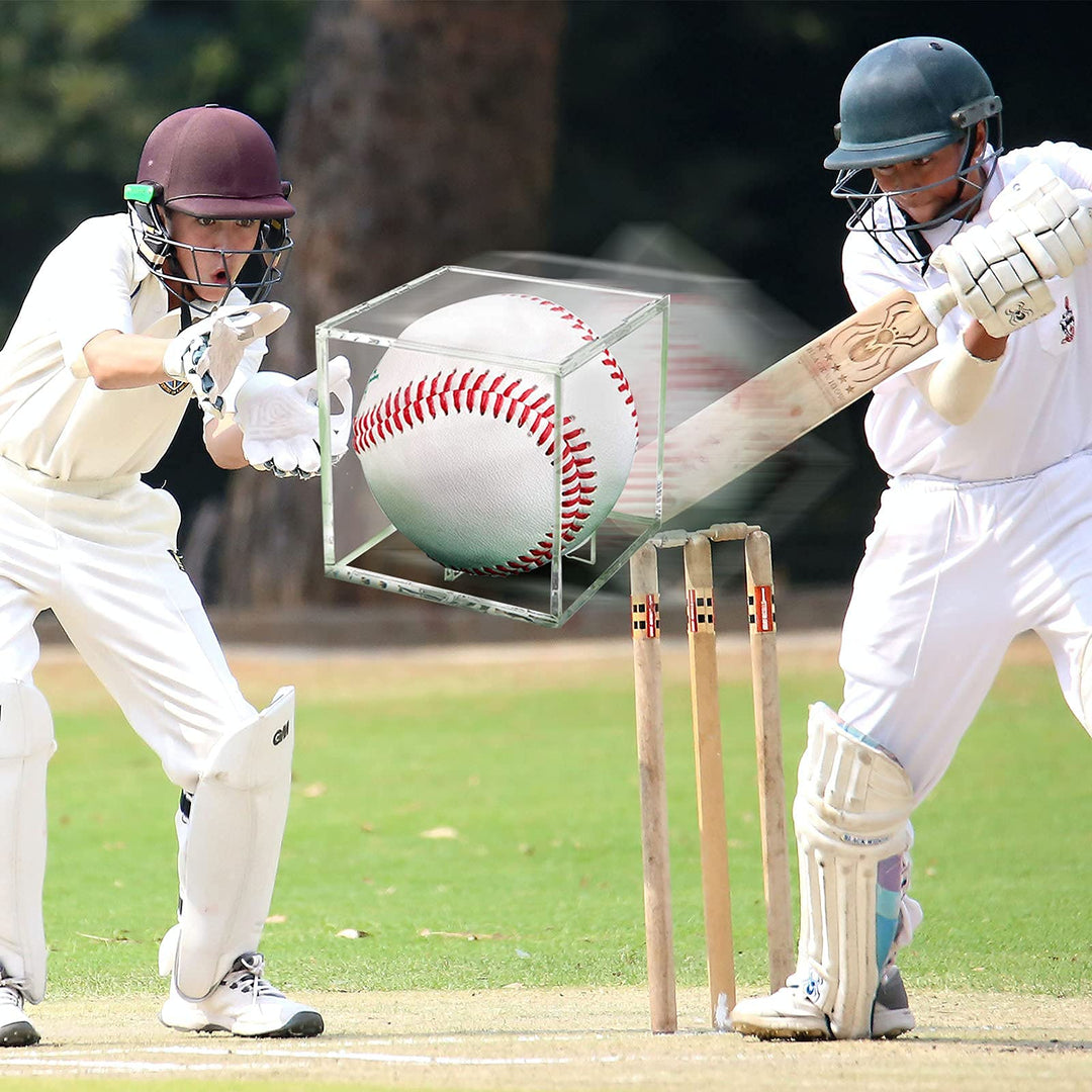 2 Pack Baseball Display Case UV Protected Acrylic Clear Baseball Holder Square Cube Ball Protector Memorabilia Autograph Display Box for Official Size Baseball