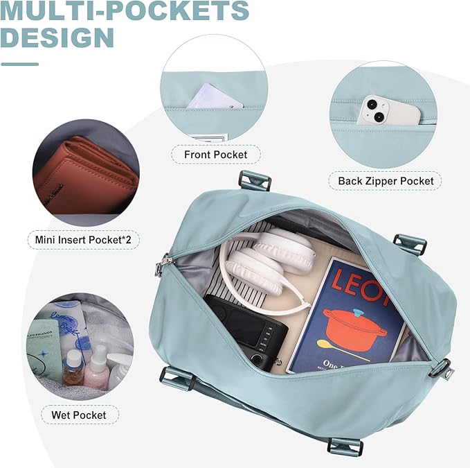 Travel Duffel Bag,Sports Tote Gym Bag,Shoulder Weekender Overnight Bag for Women