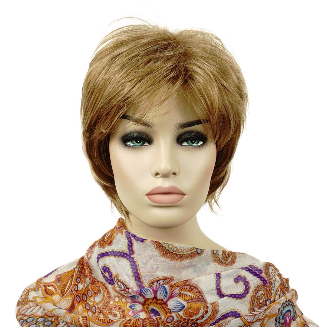Lydell Short Layered Shaggy Full Synthetic Wigs (Light Stawberry Blonde)
