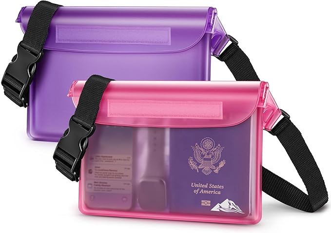 HEETA Waterproof Fanny Pack, Waterproof Pouch Dry Bag 2/3/4 Pack for Phone, Adjustable Waist Strap and Screen Touch Sensitive for Swimming Kayaking Boating Beach Fishing Diving Surfing Accessories