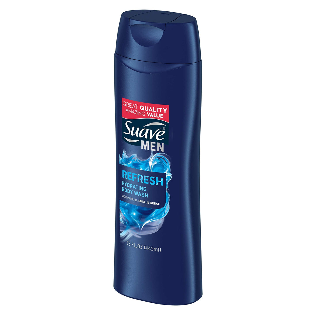 Suave Men Body Wash, Refresh, 15 Fl Oz
