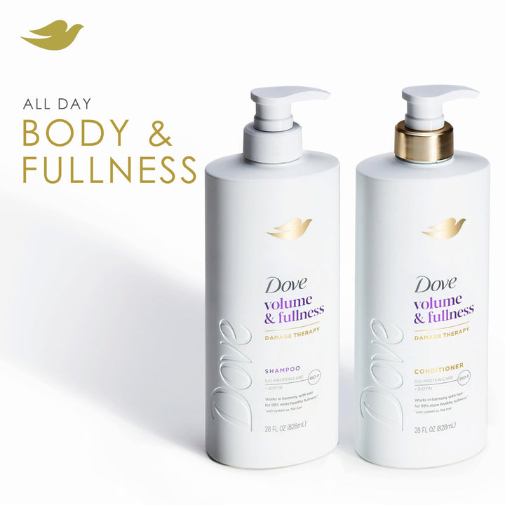 Dove Conditioner Volume & Fullness for Fine, Thin Hair with Liquid Bio-Protein Care Technology and Biotin 28 Fl oz