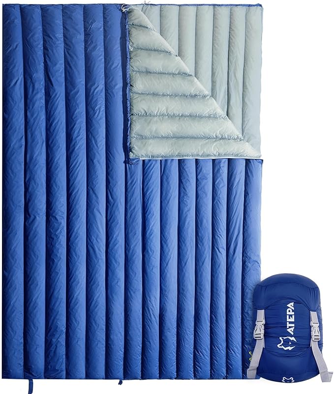 ATEPA Down Sleeping Bag for Adults, 650FP Ultralight 3 Season Compact Packable Sleeping Bag with Compression Sack for Camping Backpacking Hiking