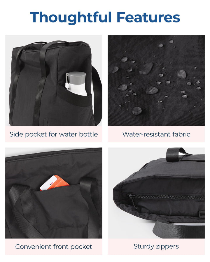 BAGSMART Tote Bag for Women with Zipper, Gym Tote with Compartments, Laptop Work Tote Nurse Dance Yoga Bag for Sport, Travel