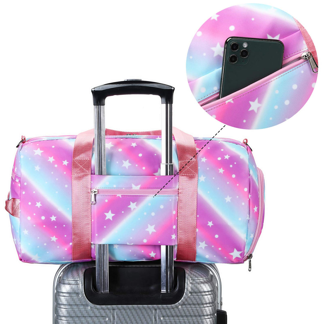 Duffle Bag for Grils Sport Gym Bag Weekender Carry On Workout Duffel Overnight Shoulder Bag with Shoe Compartment (purple)