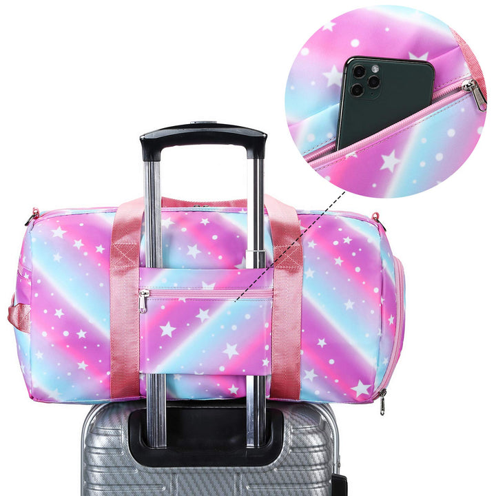 Duffle Bag for Grils Sport Gym Bag Weekender Carry On Workout Duffel Overnight Shoulder Bag with Shoe Compartment (purple)