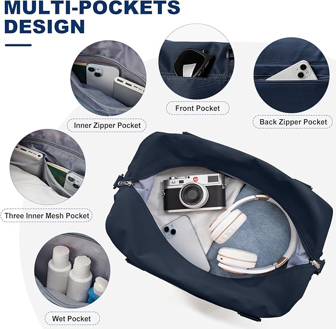 Travel Duffel Bag,Sports Tote Gym Bag,Shoulder Weekender Overnight Bag for Women