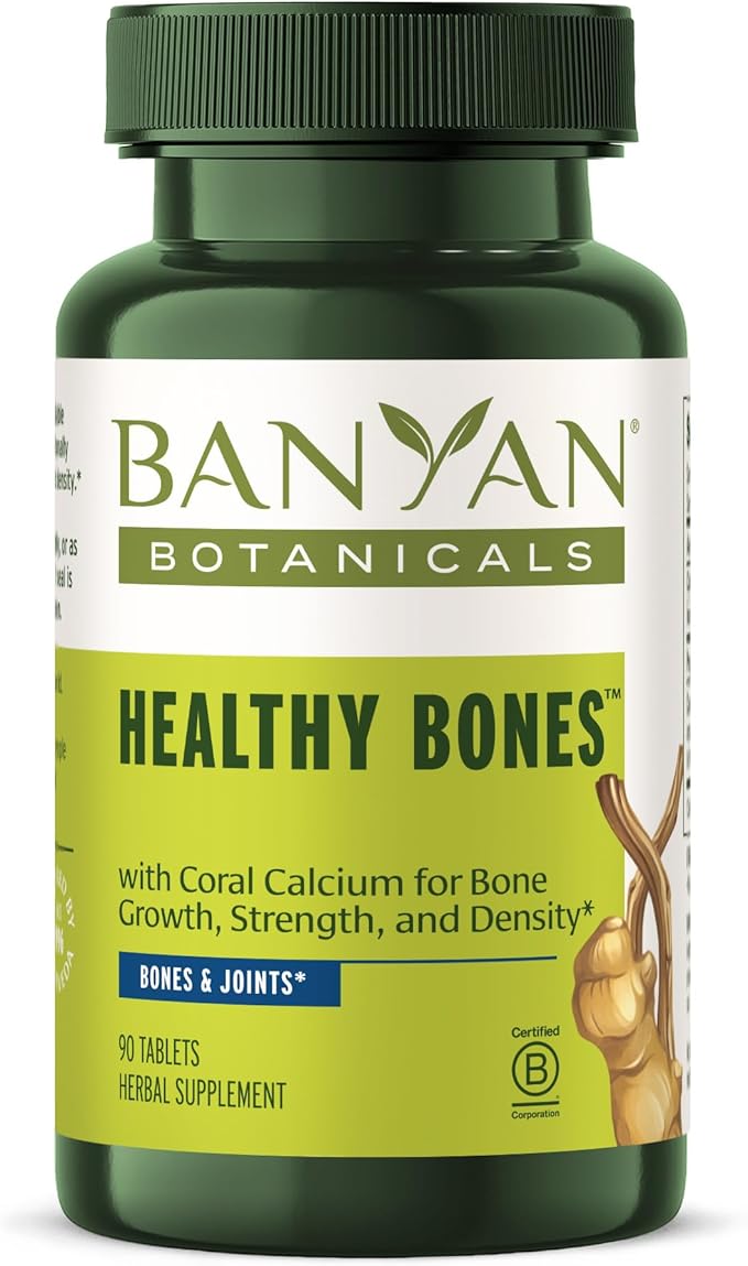 Banyan Botanicals Healthy Bones – Organic Bone Health Supplement with Ethical Coral Calcium – All Natural Calcium Supplement for Healthy Bones & Joints* – 90 Tablets – Non-GMO Sustainably Sourced