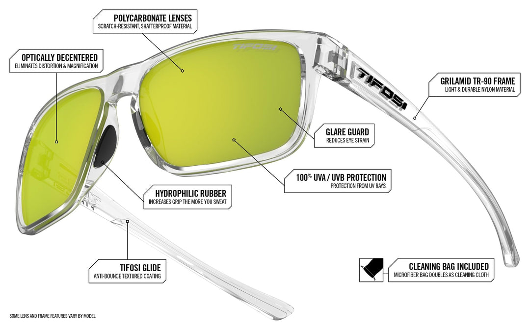 Tifosi Optics Swick Sunglasses Bundle with Case and Eyewear Straps (Satin Black Crimson/Smoke Red Mirror)