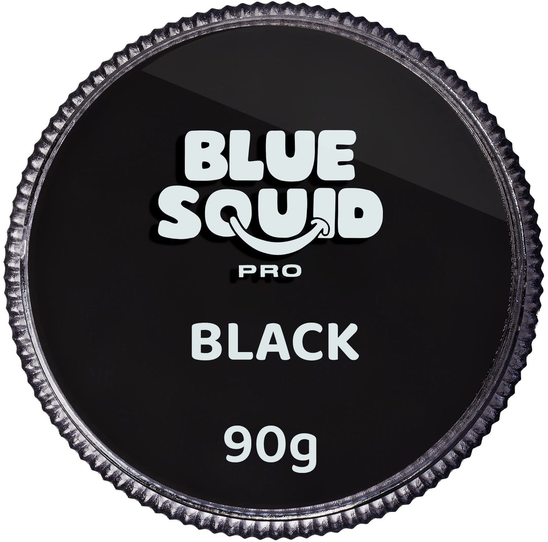 Blue Squid PRO Face Paint - Professional Water Based Single Cake Facepaint & Body Paints - SFX Makeup, Kids Adults Face Painting for Costume, Halloween, Cosplay - Classic Black 90g / 3oz