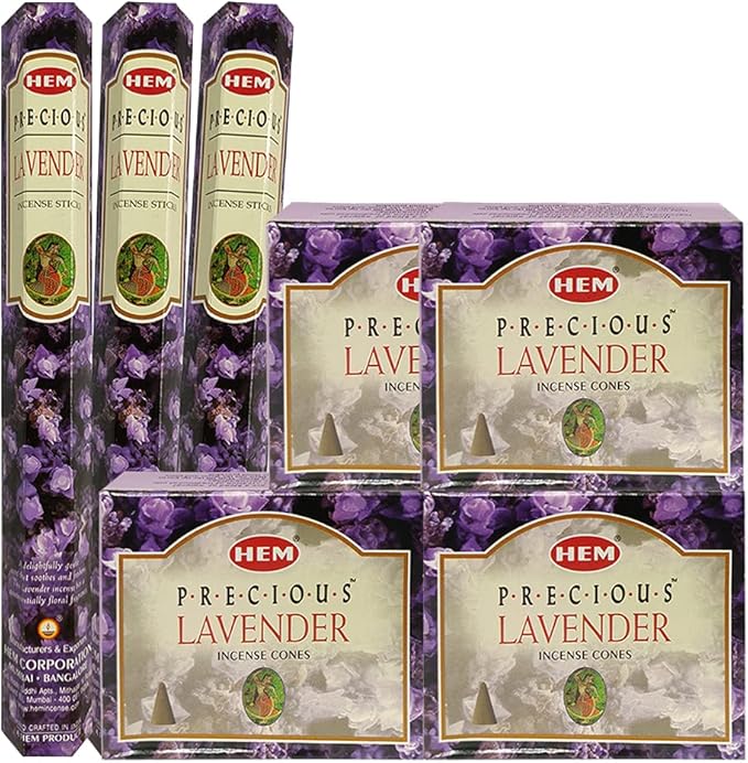Lavender Incense sticks and cone incense holder variety pack bundle insence insense insienso