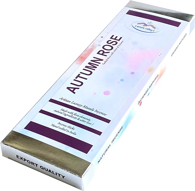 Autumn Rose Incense Sticks aka Nataraja - Artisan Luxury Masala Incense - Divine Scent for Home and Meditation - Handcrafted 30 Sticks