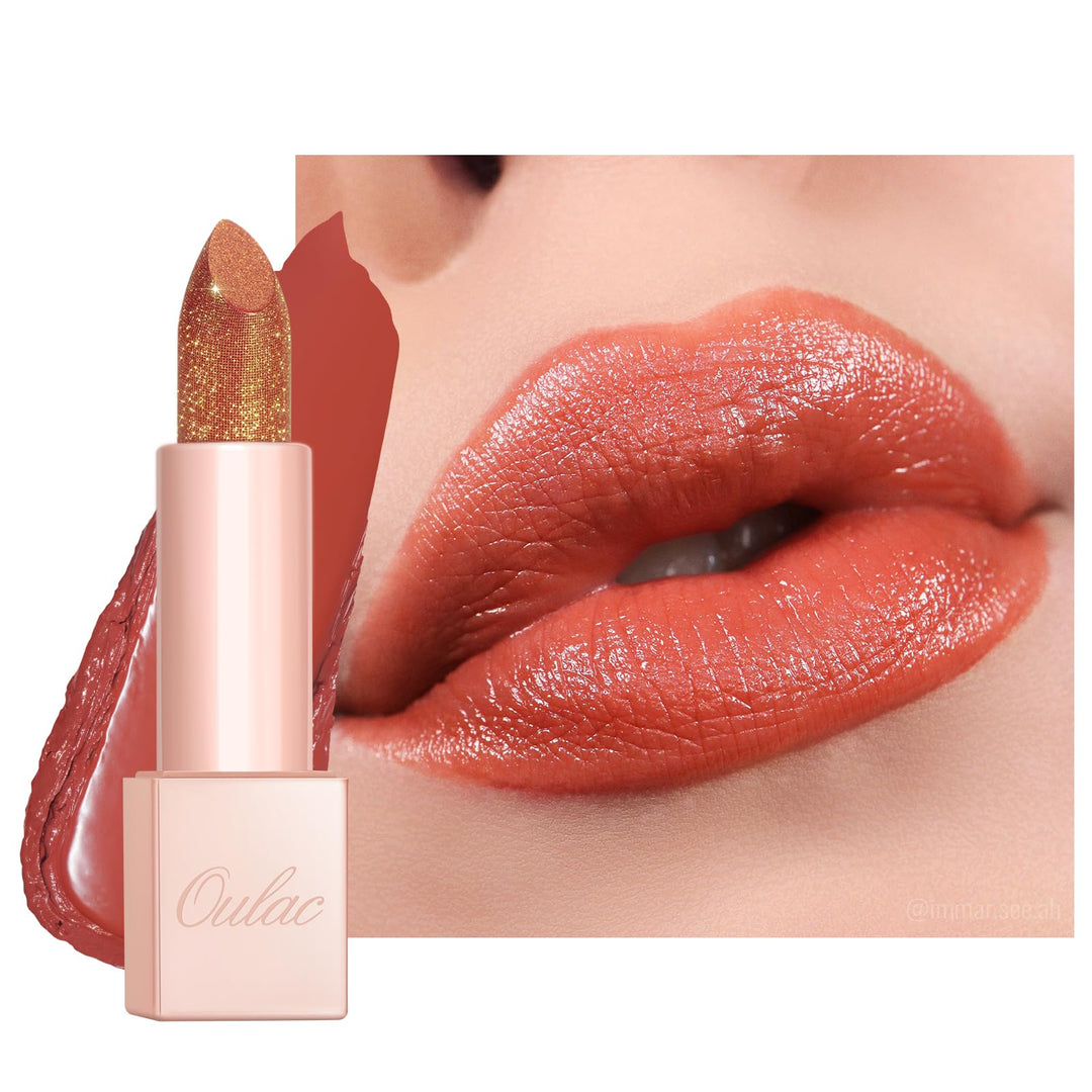 Oulac Infinity Moisture Shine Lipstick - High Shine Shimmery Finish, Super Creamy Texture, Medium to High Coverage - Gluten Free, PG09 Fussy