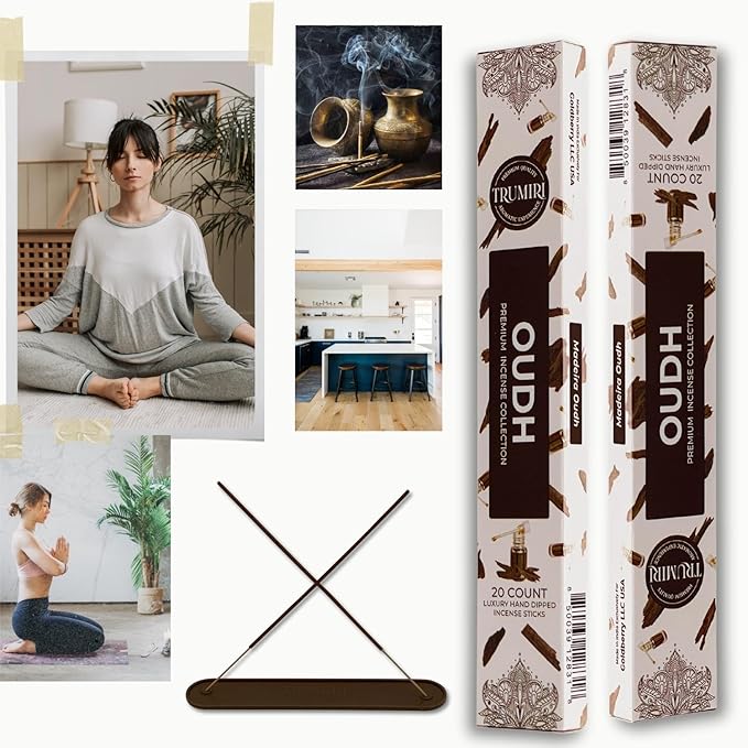 Oud Incense Sticks - Agarwood - Total 40 Insence-Sticks - Dual Pack of 20 Insense - Inciensos - Inscents - Natural Non Toxic Ingredients - Incents - Incence - Inscense - Insents
