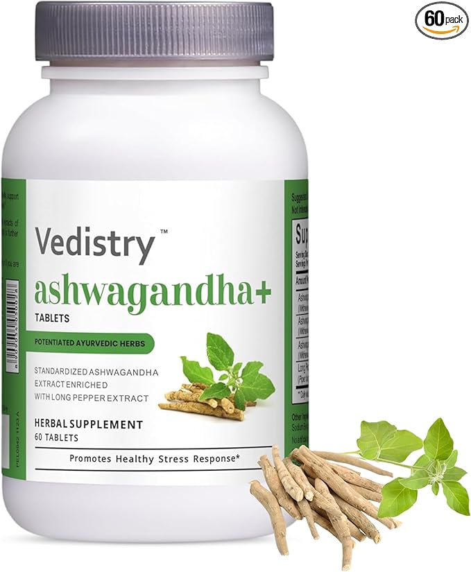 Ashwagandha+ 1100mg Tablets with Long Pepper | 60 Tablets | Natural Adaptogen for Stress Relief, Mood Support, Energy Boost & Adrenal Health | Vegan Herbal Supplement | Pack of 1