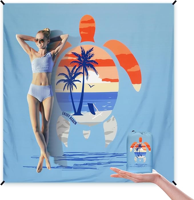 AISPARKY Beach Blanket Waterproof Sandproof Quick Drying Beach Mat Extra Large Outdoor Picnic Blanket for Travel Camping Hiking