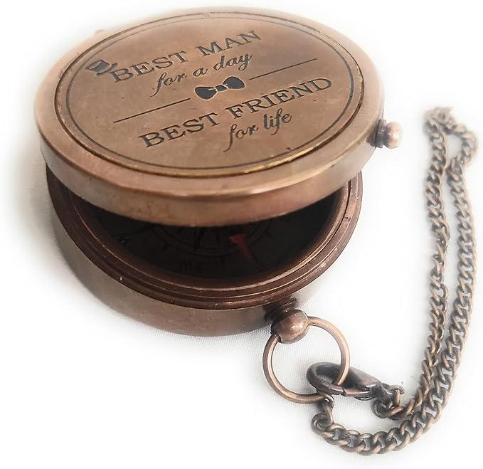 Best Man Gifts for Wedding Brass Compass I Best Man Proposal Gift -Best Man for a Day I Best Man Gift I Will You Be My Best Man Gifts (Best Man)