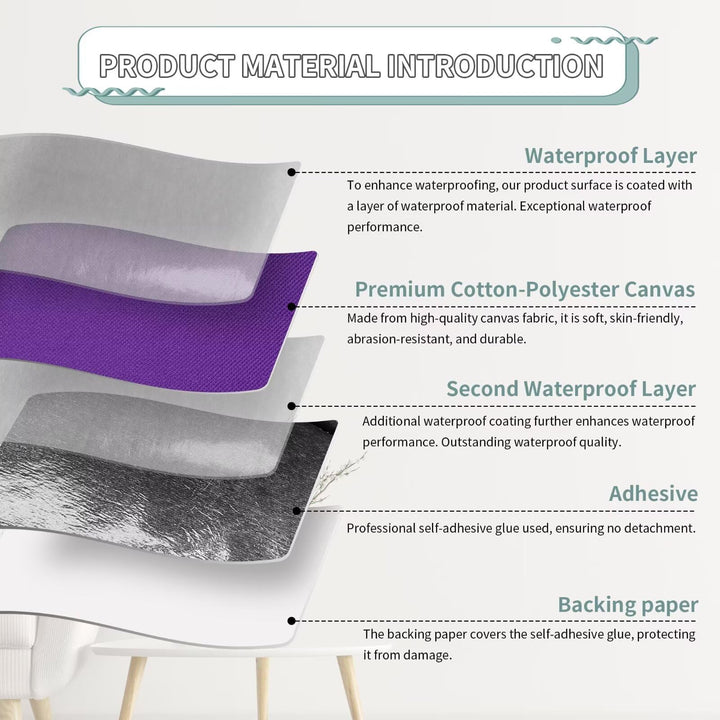 Azobur 2 Pieces Waterproof Extra Large Canvas Repair Tape, Boat Cover Repair Kit, Tent Repair Tape, Pop Up Canvas Repair Kit, Suitable for Various Fabric Repair (Light Purple)