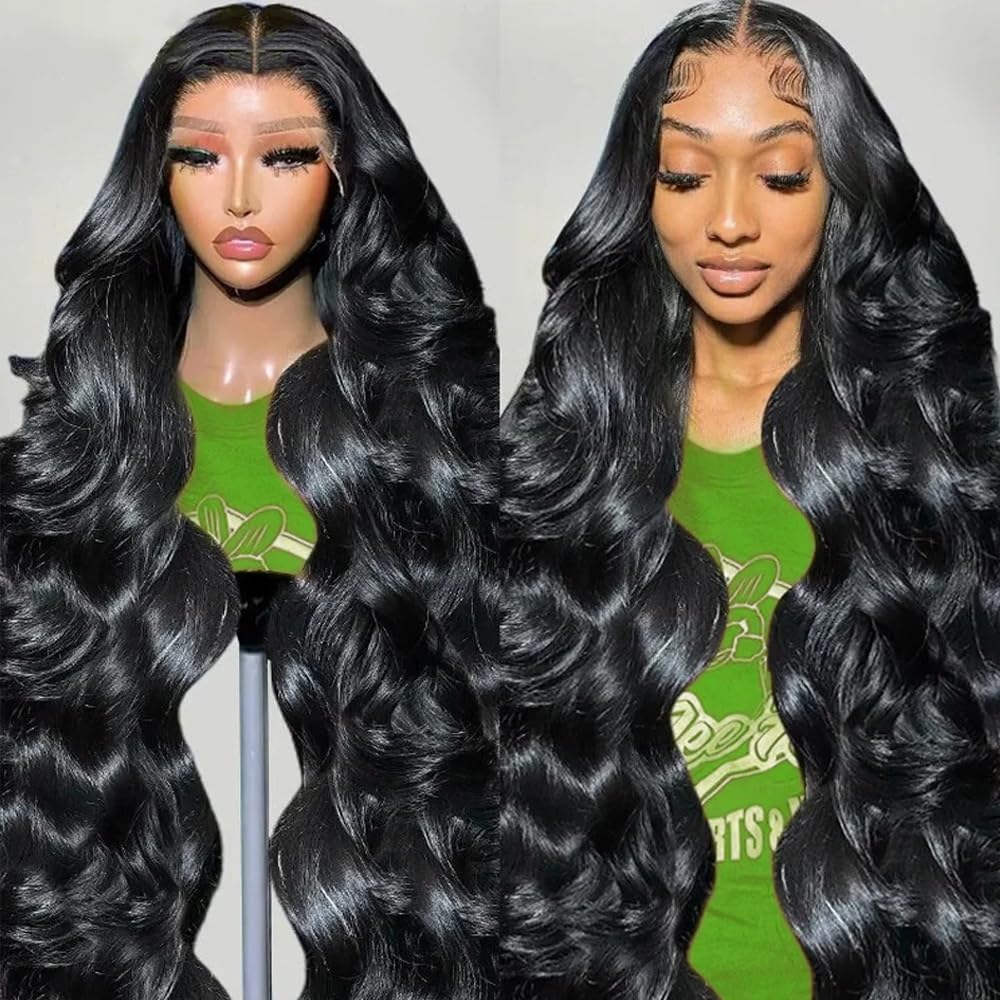 Nognut 13X4 Lace Front Wigs Human Hair Body Wave Frontal Wig 180% Density Glueless Wigs Human Hair Pre Plucked Human Hair Wigs F