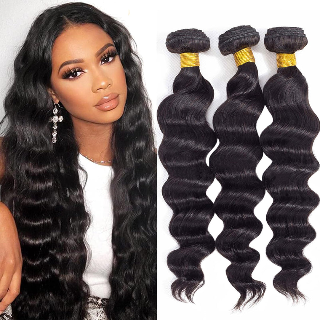 12A Loose Wave Bundles Human Hair 22'' 24'' 26'' 300G 100% Unprocessed Brazilian Virgin Hair Loose Deep Wave Human Hair Weave Bu
