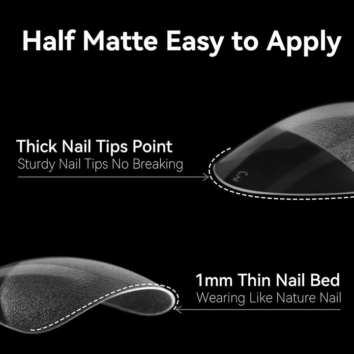 504Pcs Matte Soft Gel Toe Nail Tips | Full Cover for DIY Nail Extensions
