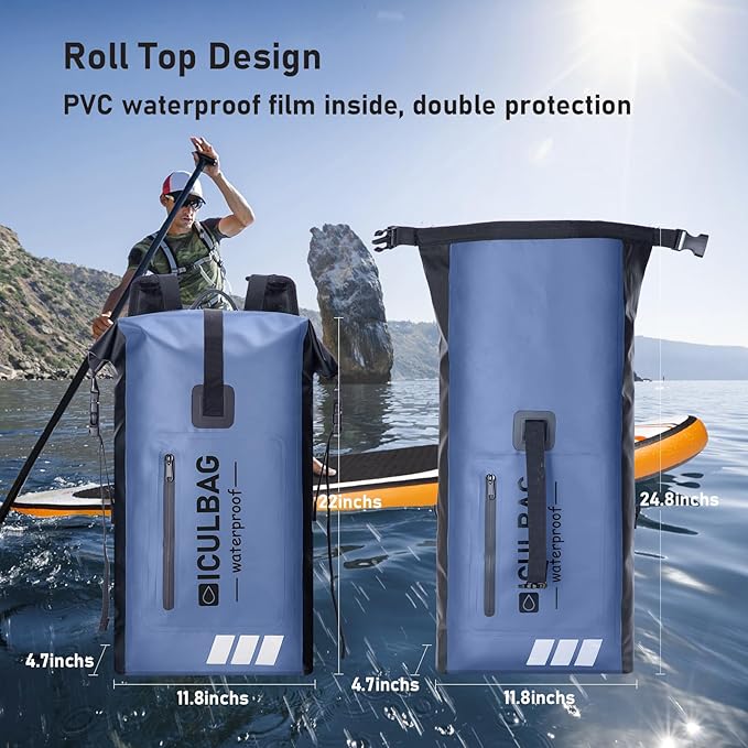 Waterproof Backpack For Women Men Dry Bags Waterprof Bags for Kayaking Boating Travele Hiking Camping Dry Bag 20L