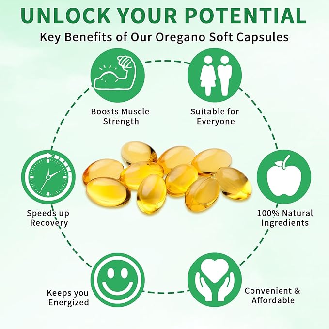 2 Pack Oil of Oregano Softgels, Oregano Oil Capsules, 165mg Carvacrol, 2 in 1 6000mg Oil of Oregano with Black Seed Oil 200mg, Oregano Oil Supplement Capsules