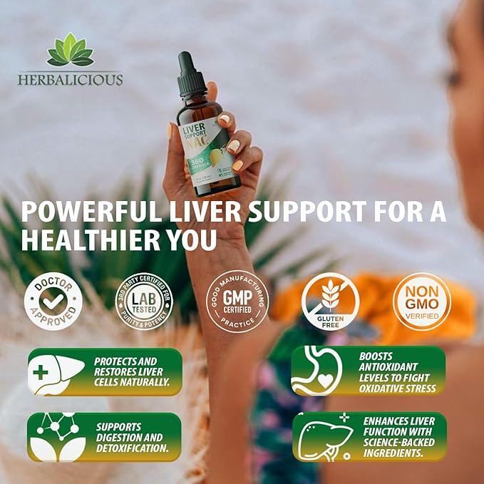 Liver Support NAC 360 Defense – Liquid Liver Health with NAC, Milk Thistle, Dandelion, Chicory, Turmeric, Chanca Piedra, Beet Root & Zinc – Supports Liver Detox, Cleanse & Cellular Health – 4 Fl Oz
