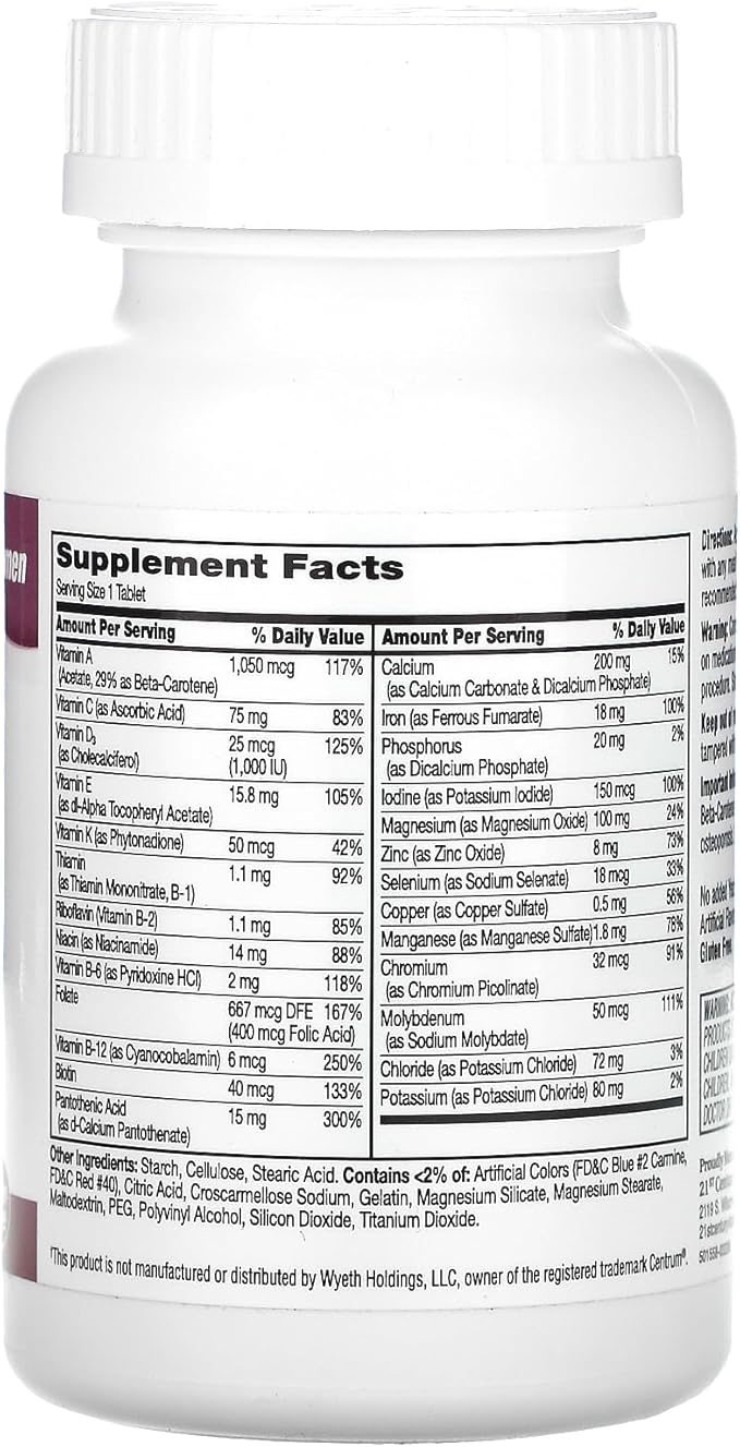 21st Century Sentry Women Multivitamin Tablets, 120 Count