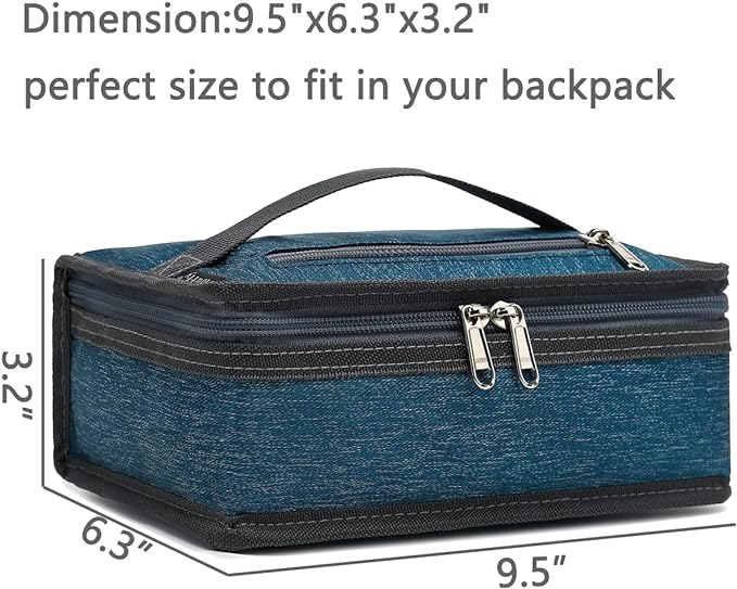 FlowFly Small Insulated Lunch box Portable Soft Bag Mini Cooler Thermal Meal Tote Kit with Handle for Work & School, Royal