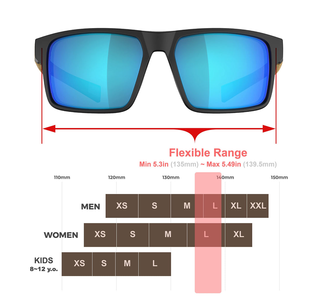 QOOL TIMES Living out your QoolTime F1A Square Polarized Blue Sunglasses Men Women Fishing Running Driving
