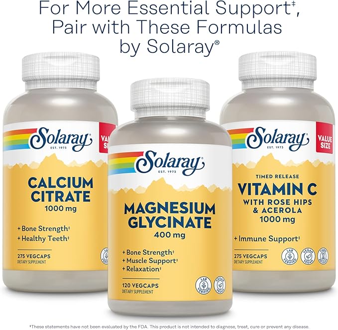 Solaray Magnesium and Potassium Asporotates with Bromelain, Magnesium Potassium Supplement for Bone Strength and Muscle Support, Vegan Magnesium Potassium Supplements, 60 Servings, 120 VegCaps