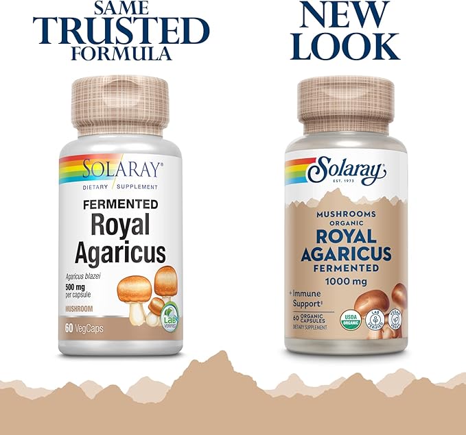 SOLARAY Fermented Royal Agaricus Mushroom 500 mg | 60 VegCaps