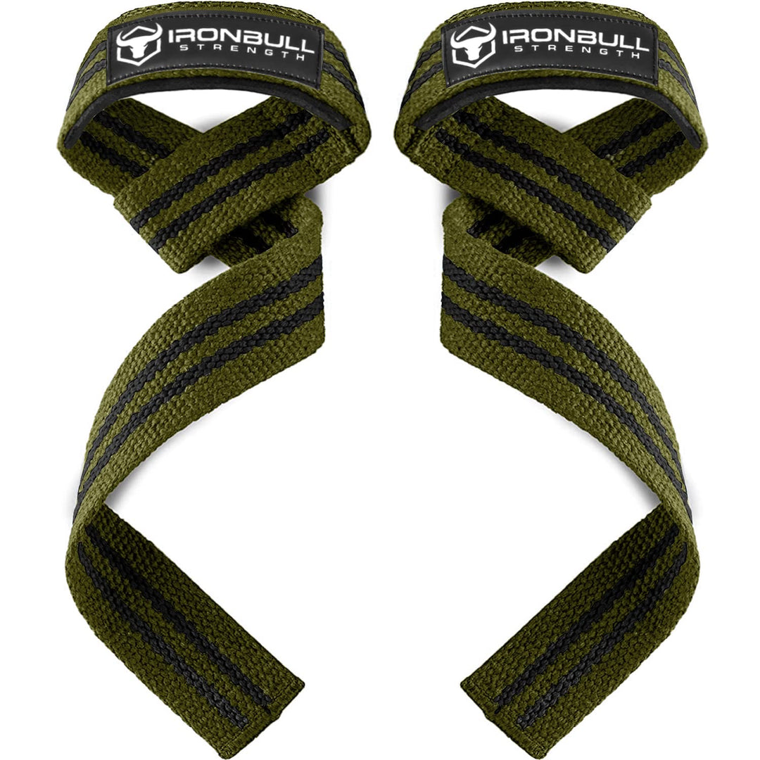 Lifting Straps (1 Pair) - Padded Wrist Support Wraps - For Powerlifting, Bodybuilding, Gym Workout, Strength Training, Deadlifts & Fitness Workout (Green)