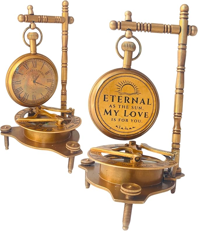 ALADEAN Eternal Love Anniversary Sundial Compass Gift for Him or Her Unique Gift for Husband Wife Men Wedding Anniversary 50th 40th 25th 20th 1st Year Celebration