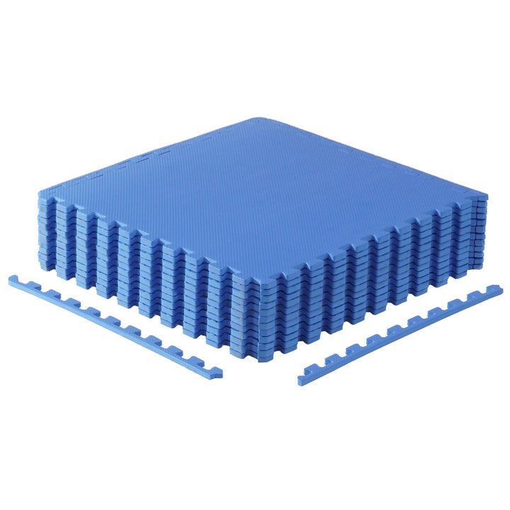 CAP Barbell 1/2 Interlocking EVA Foam Exercise Puzzle Mats - 2 Pack | 24" x 24" x 1/2" | T Pattern - Blue