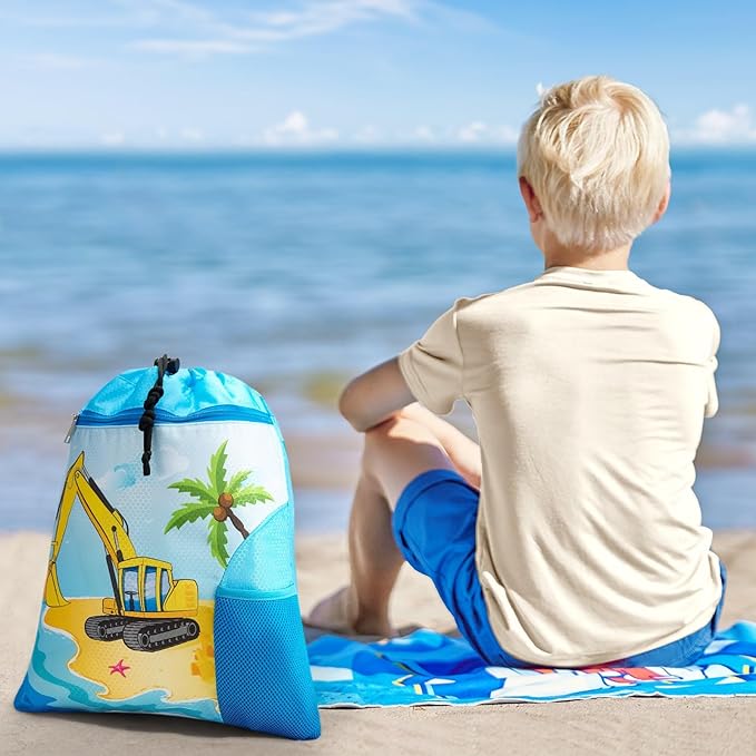 WAWSAM Gym Drawstring Backpack String Bag - 15” x 17” Sports Gym Bag for Kids Waterproof Swimming Beach Shopping Yoga Bag