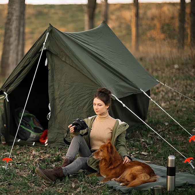 8" Screw in Tent Stakes - Ground Anchors Screw in, Screw in Tent Stakes Heavy Duty, Metal Threaded Tent Spikes, Tent Pegs Camping Stakes, Tent Stakes for Outdoor Camping (8pcs)