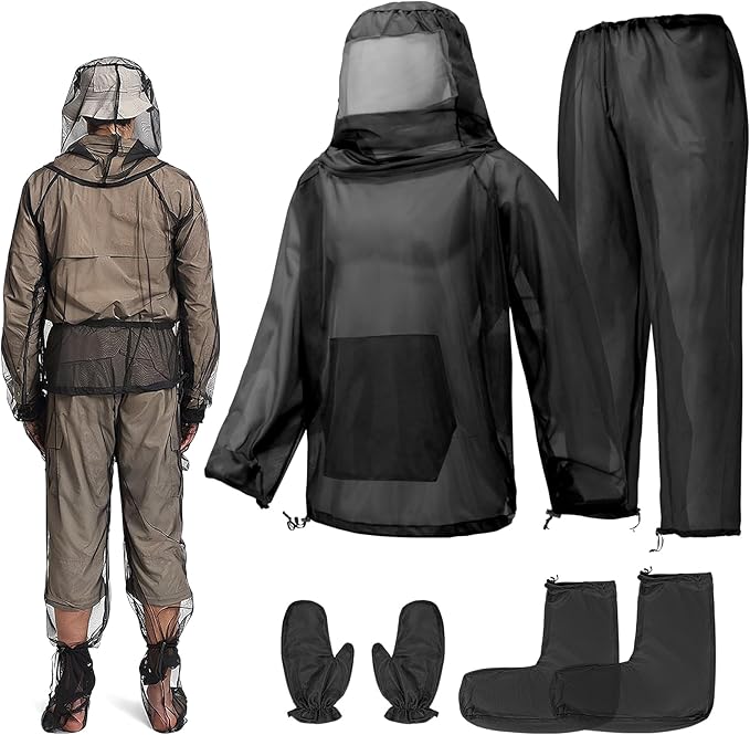 2/4pcs Mosquito Bug Suit for Men Women, Full Body Mosquito Net Suit Breathable Mesh Proof Clothing for Fishing, Hiking