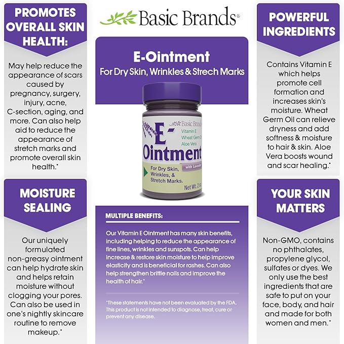 Basic Brands Vitamin E Ointment Lavender 2 oz