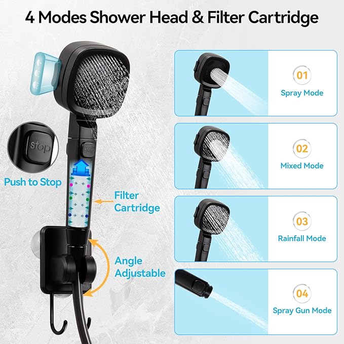 7800mAh Portable Shower for Camping, Rechargeable Electric Outdoor Shower Kit with Handbag, Filtered Shower Head, IPX7 Waterproof Shower Pump for Camp, Hiking, Car Washing, Pet Bath
