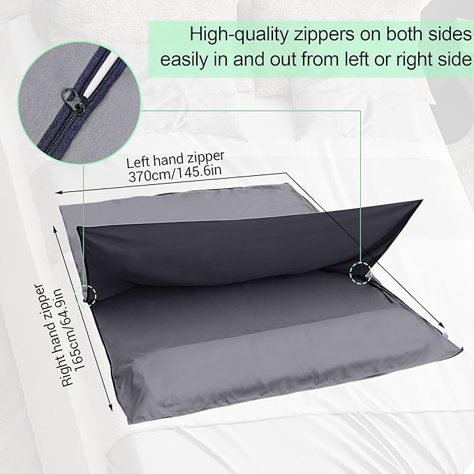 Sleeping Bag Liner,Adult Sleep Sack & Travel Sheets,Travel Sleep Sack for Backpacking, Hotels & Hostels - Lightweight Single & Double Travel Sheet Camping Sheets,Has Full Length Zipper