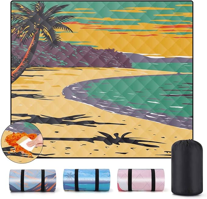 Outdoor Picnic Blankets 60x80 XL Waterproof Manta para Picnic Camping Carpet Rugs for Tent Sandfree Workout Blamket for Inside Outside Sitting for Kid Men Adults Who Have Everything