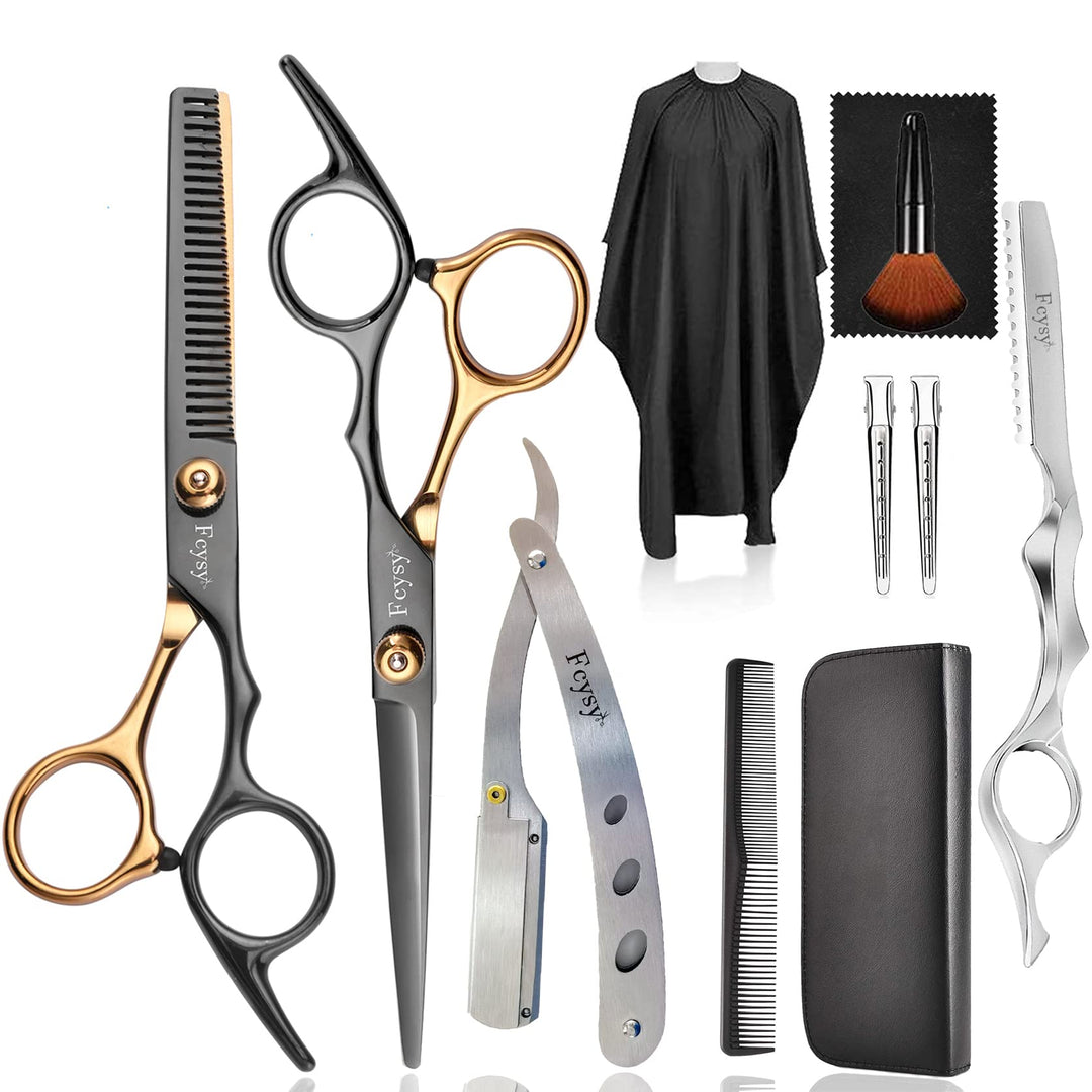 Professional Scissors For Hair, Fcysy Hair Cutting Scissors Kit Barber Scissors Hairdresser Shears Thinning Scissors Set Straigh