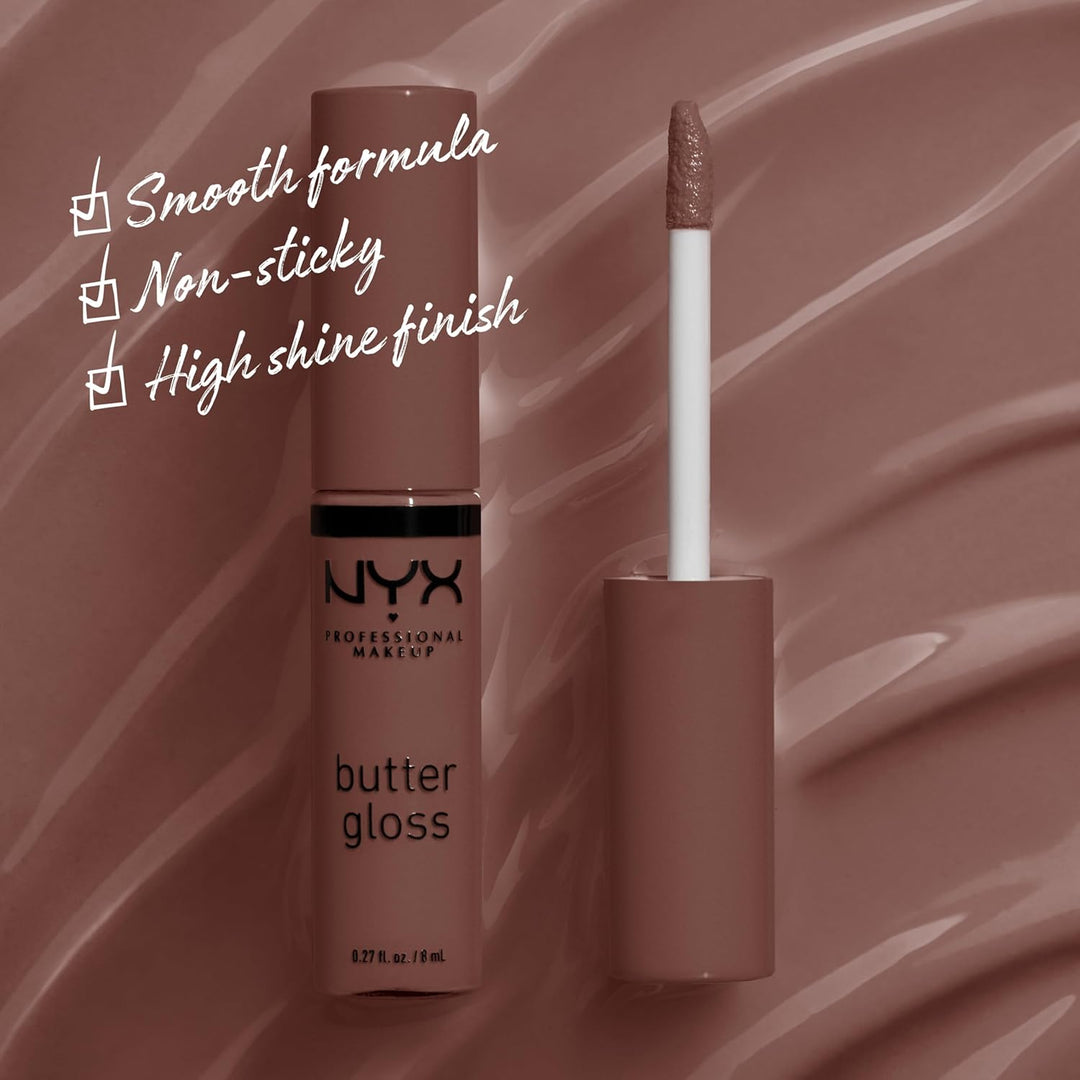 NYX Butter Gloss | Non-Sticky Lip Gloss for Women - Ginger Snap (Chocolate Brown)