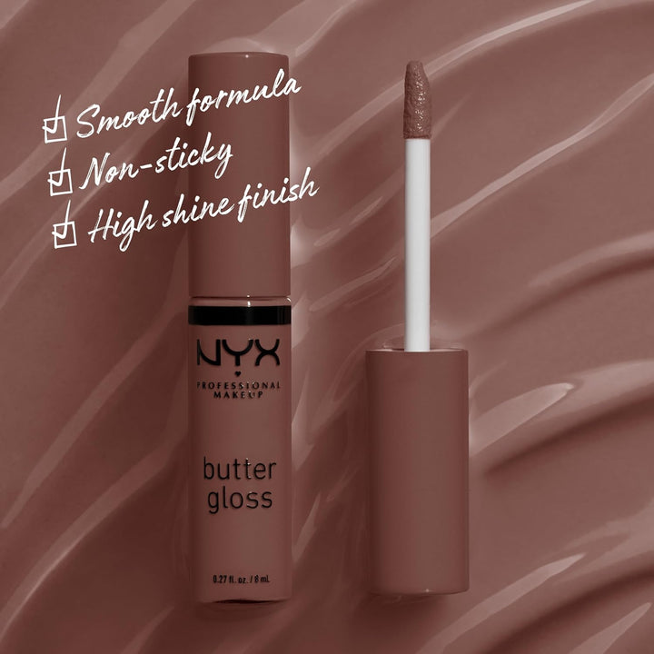 NYX Butter Gloss | Non-Sticky Lip Gloss for Women - Ginger Snap (Chocolate Brown)
