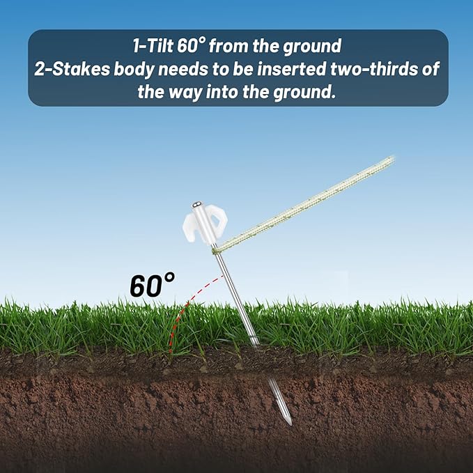 8pcs Heavy Duty Stakes,AVOFOREST in The Dark 8.66 Inch Tent Stakes Portable Camping Stakes for Camping Patio, Garden, Canopies, Grassland, Outdoor