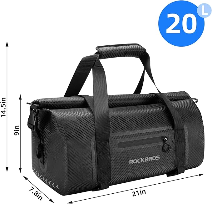 ROCKBROS Waterproof Duffel Bag 20-60L Motorcycle Travel Dry Duffel Bag for Motorcycling Boating Kayaking Camping Fishing Outdoor Adventure for Men Women